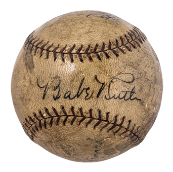 Babe Ruth, Lou Gehrig, Herb Pennock & Bob Meusel Multi Signed OAL Barnard Baseball (Beckett)